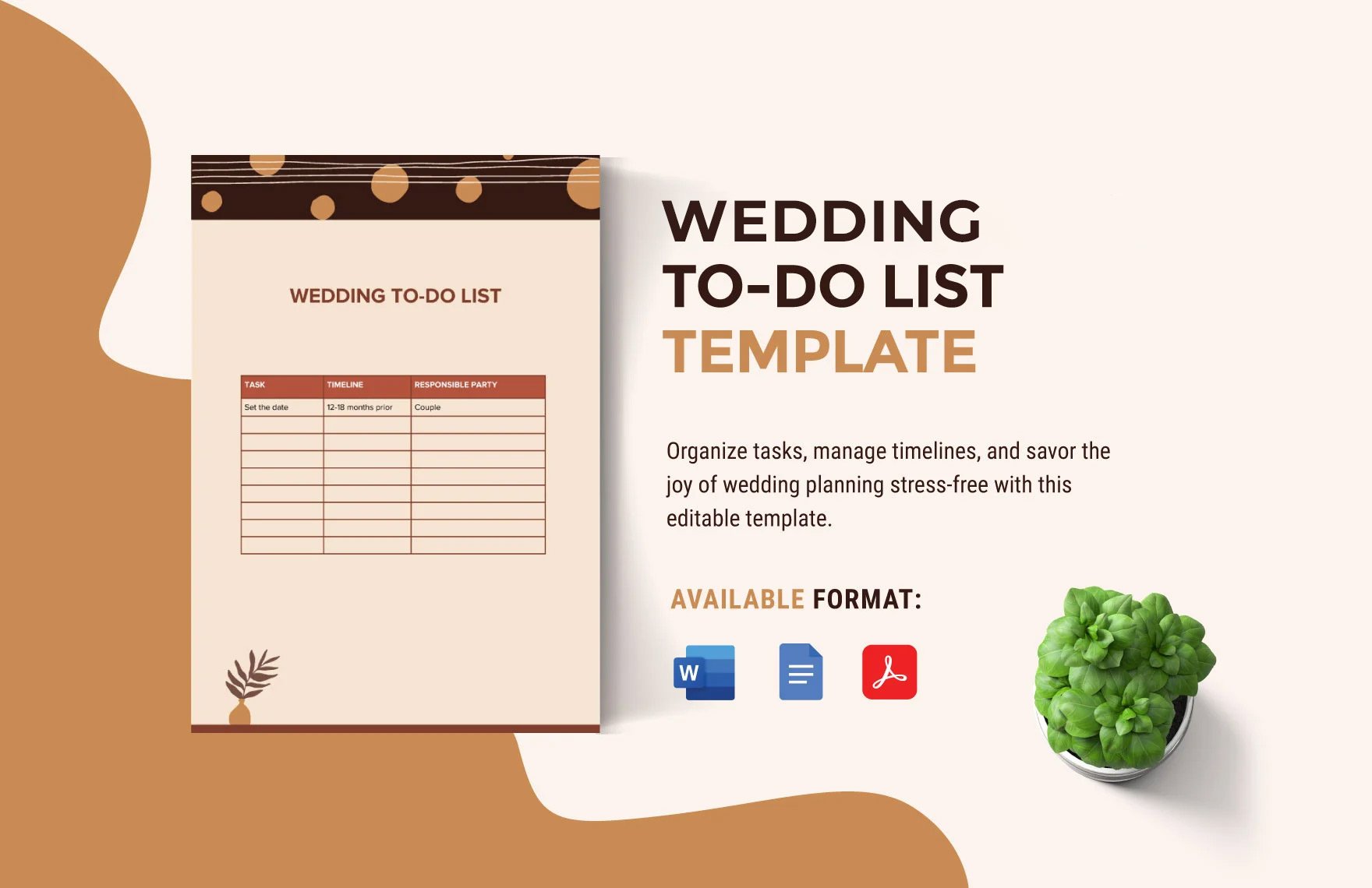 Wedding To-Do List Template in Word, Google Docs, PDF