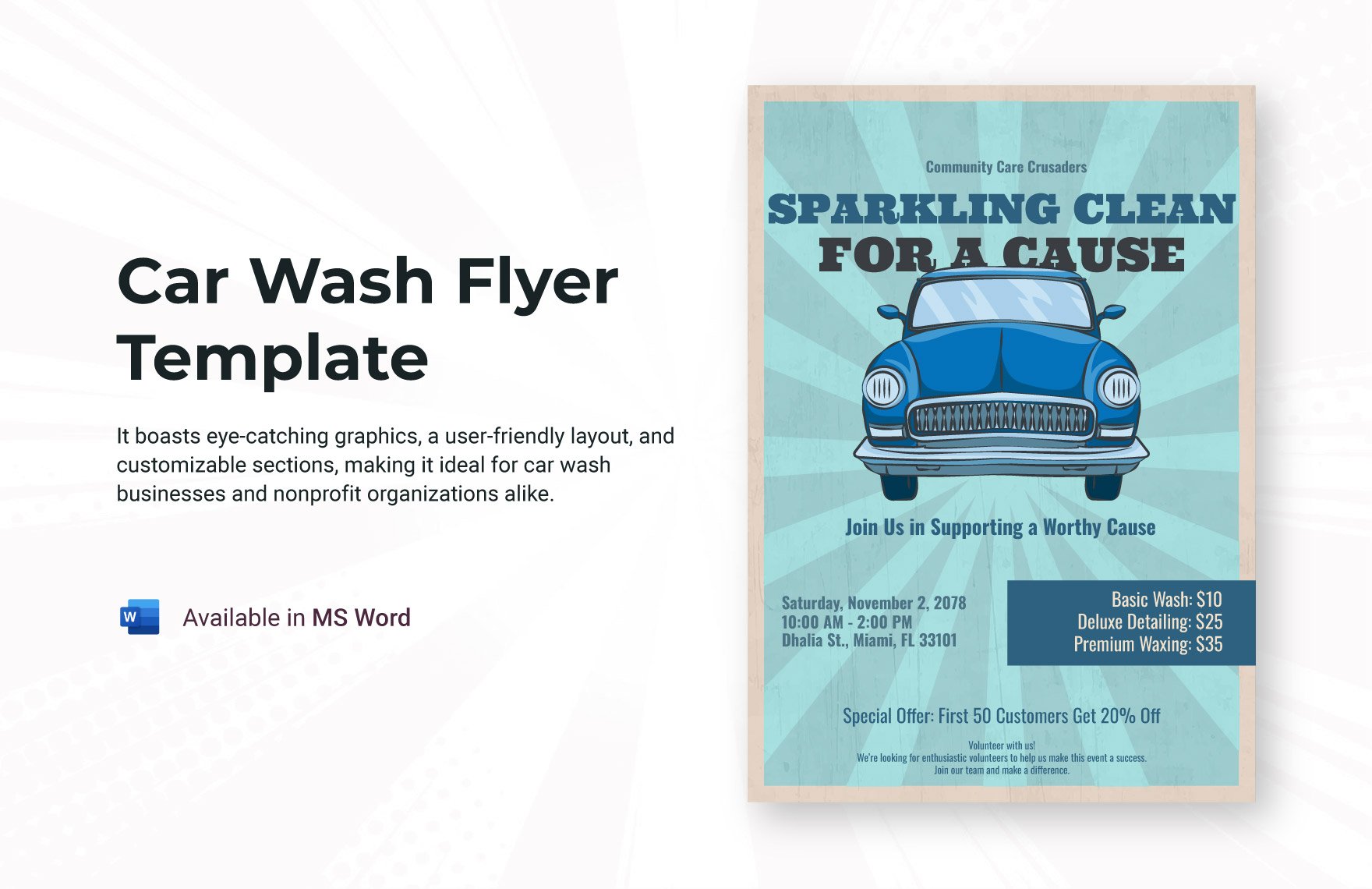 Car Wash Flyer Template in Word