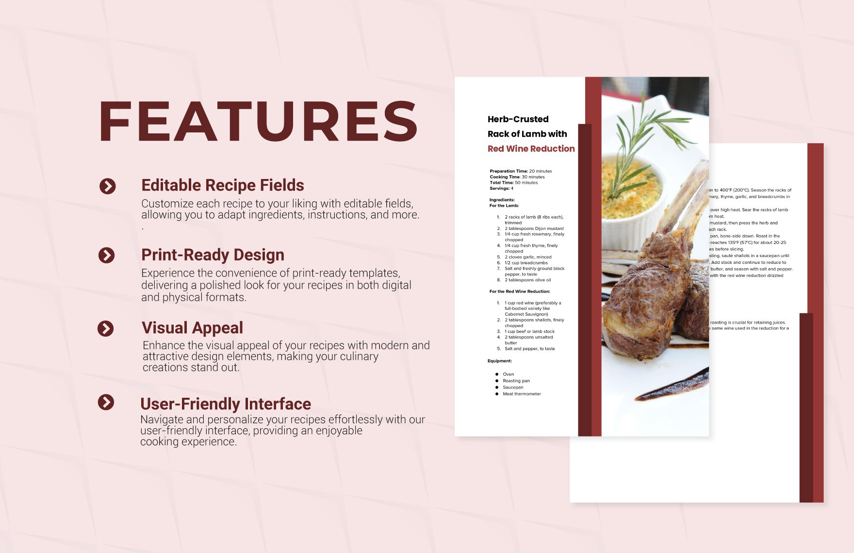 Professional Recipe Template in Word Download Template net