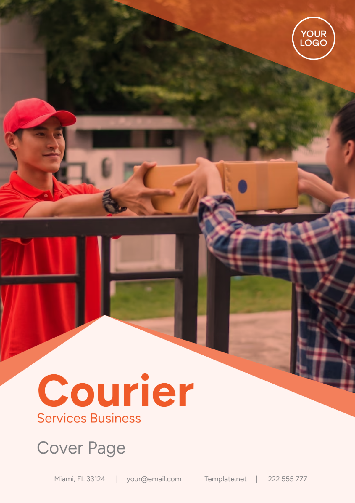 Courier Services Business Cover Page Template