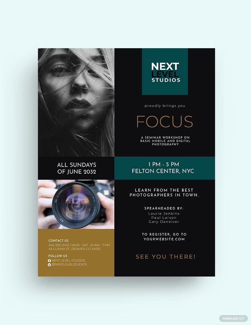Focus Flyer Template in Word, Google Docs, Illustrator, PSD, Apple Pages, Publisher, InDesign