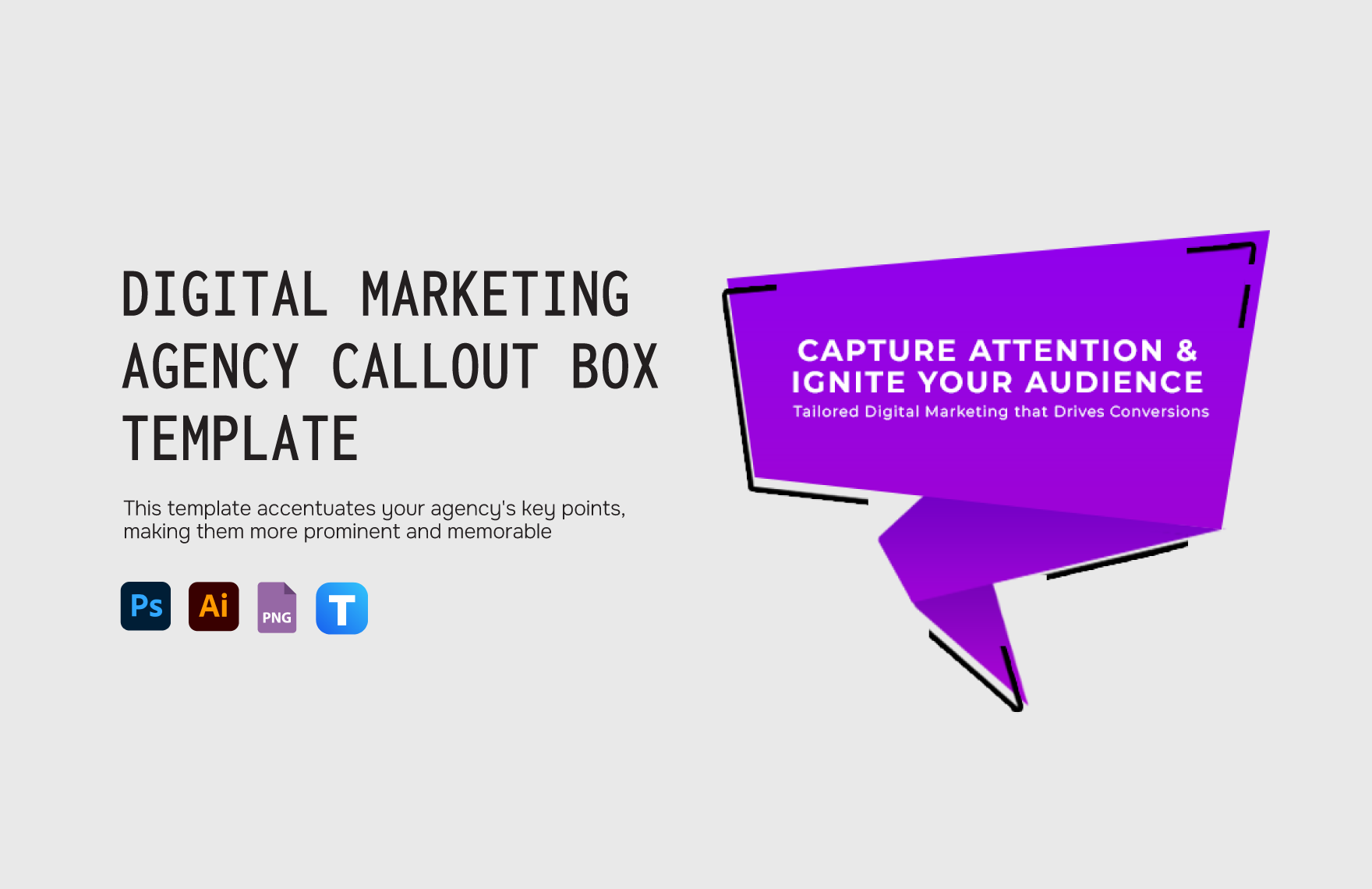 Digital Marketing Agency Callout Box Template in Illustrator, PSD