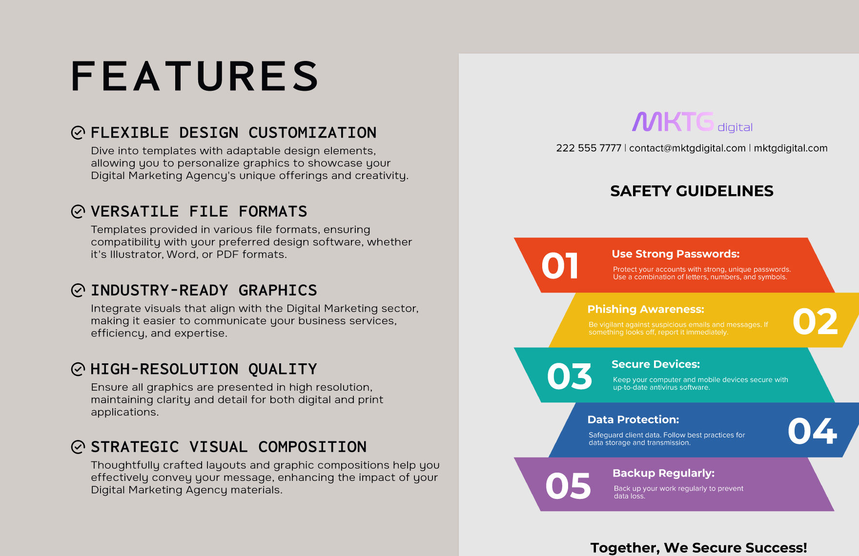 Digital Marketing Agency Safety Communication Poster Template