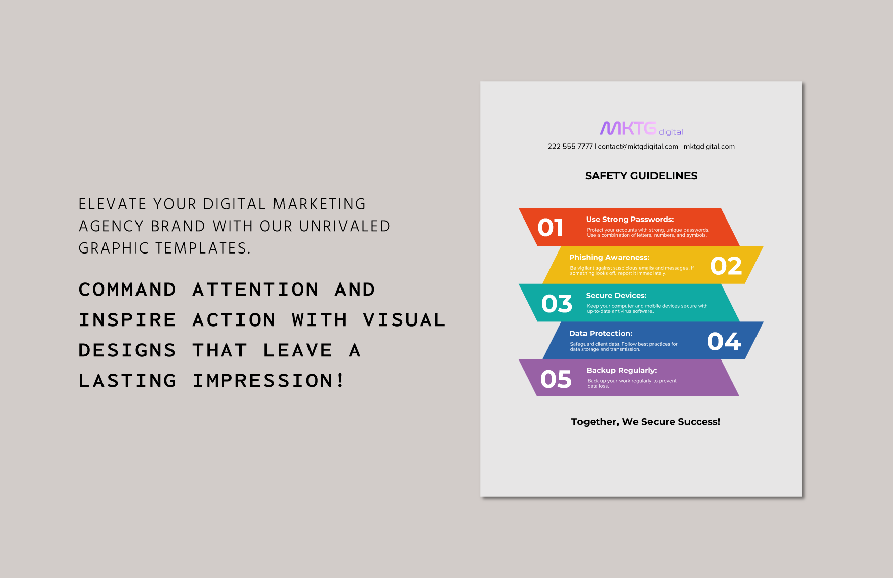 Digital Marketing Agency Safety Communication Poster Template