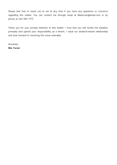 Free Failure To Pay Rent Letter Template to Edit Online