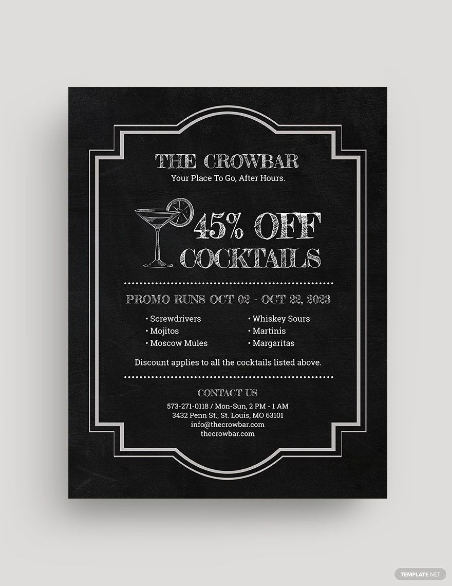 Framed Happy Hour Flyer Template