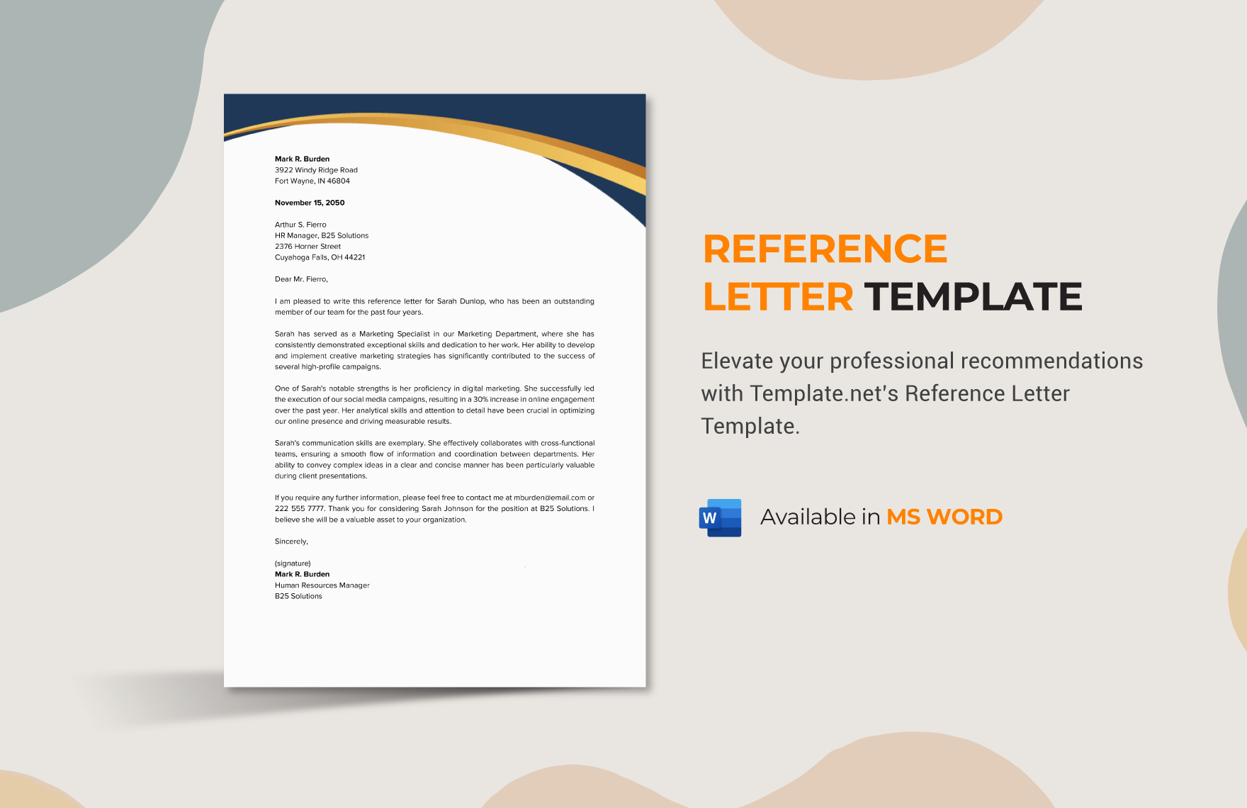 Reference Letter Template in Word, Google Docs, PDF, Apple Pages