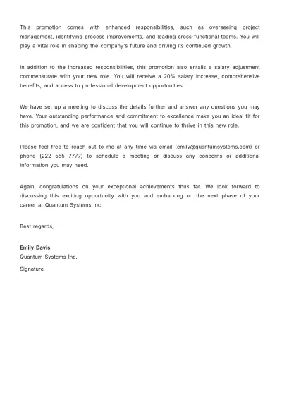 Free Proposal Letter For Job Promotion Template to Edit Online