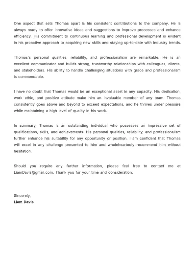 Free Character Reference Written Letter Template to Edit Online