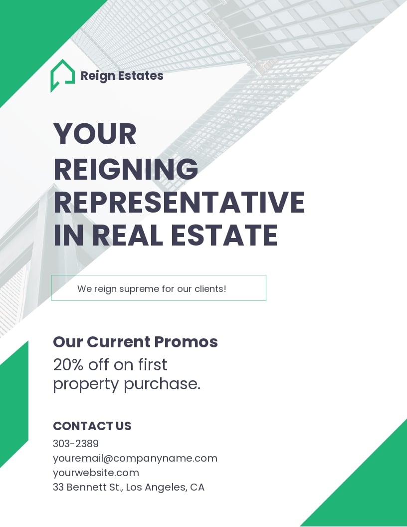 Real Estate Agent /Agency Marketing Flyer Template
