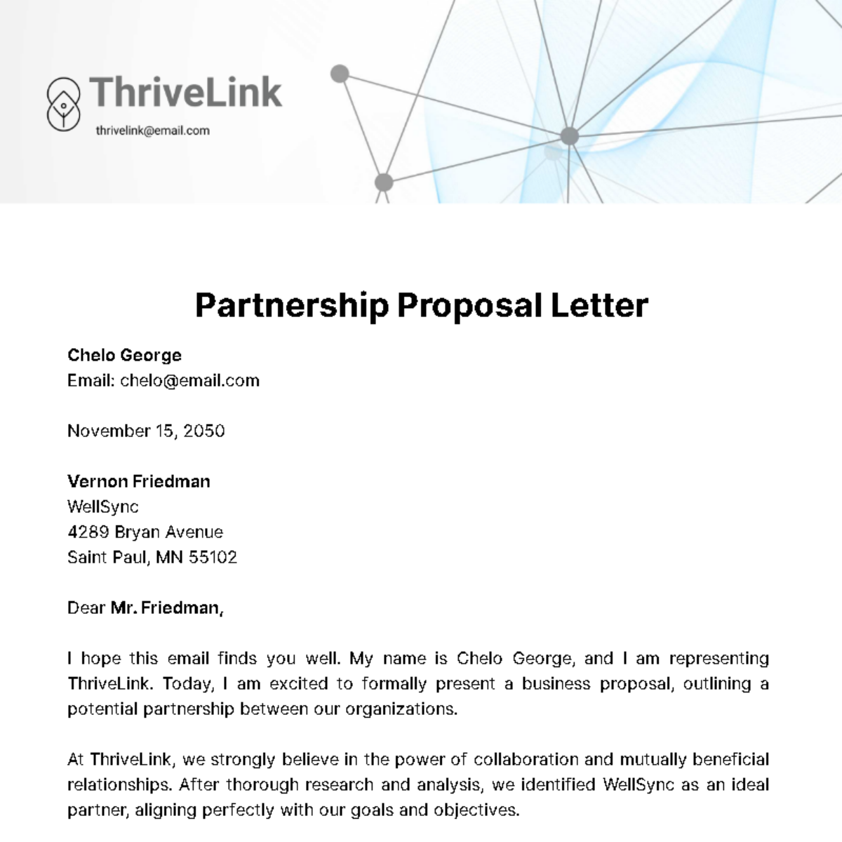 Free Partnership Proposal Letter 