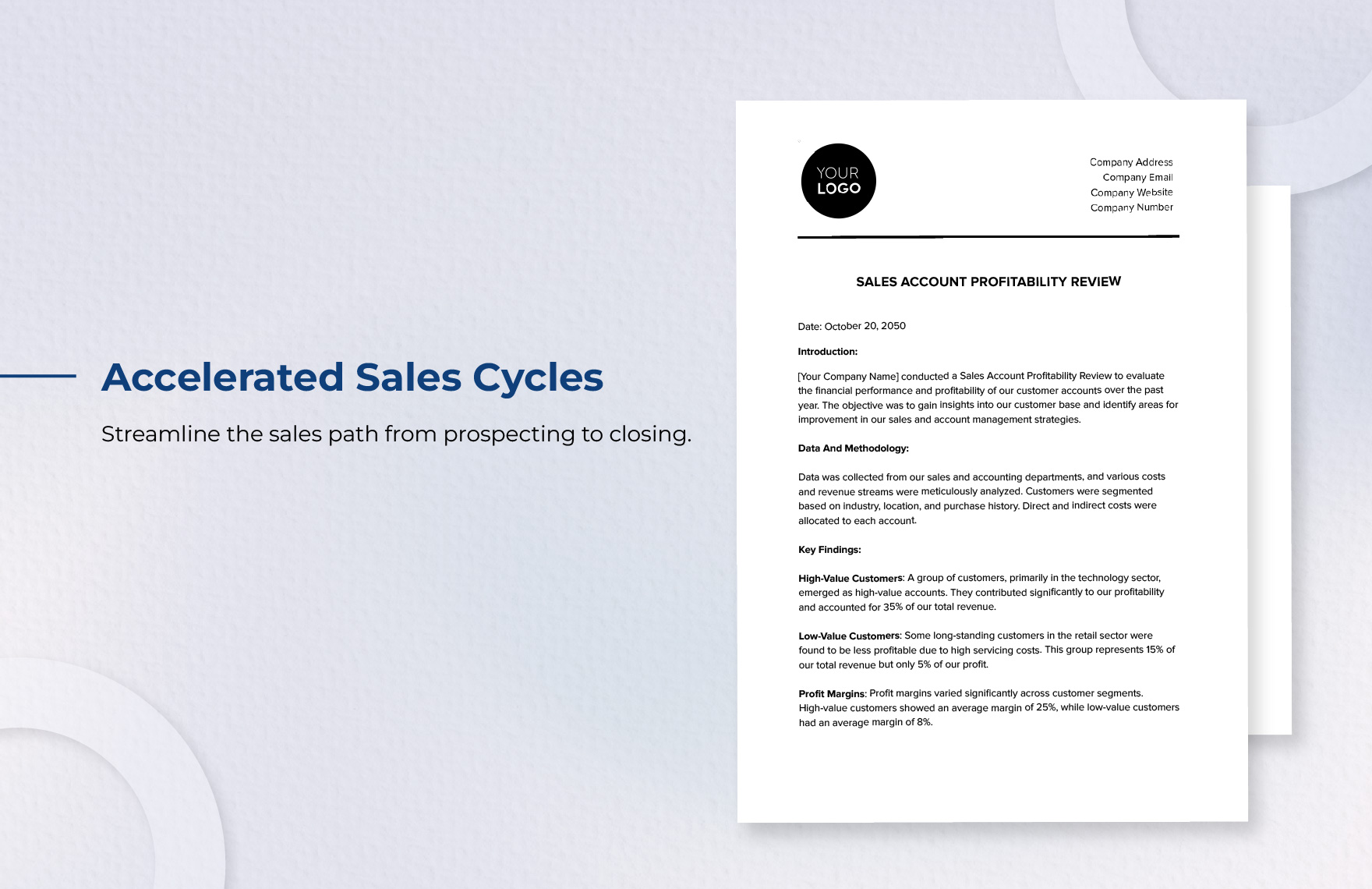 Sales Account Profitability Review Template