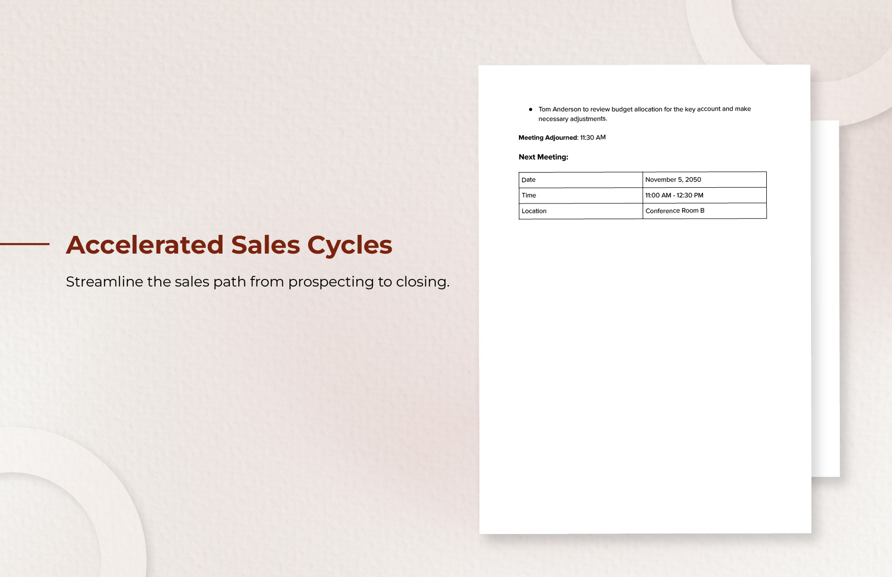 Sales Key Account Management Session Minute Template