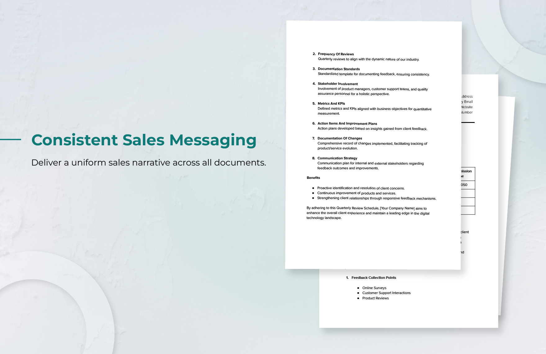 Sales Client Feedback Review Schedule Template