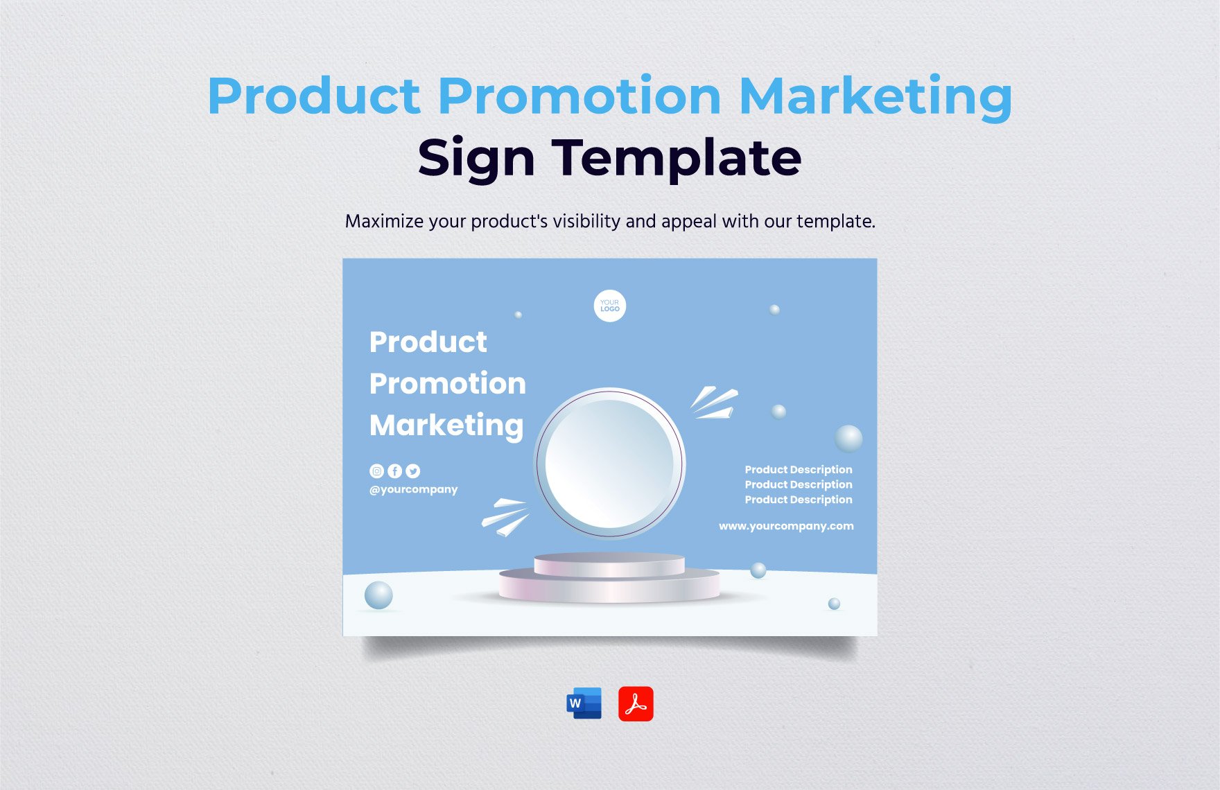 Product Promotion Marketing Sign Template