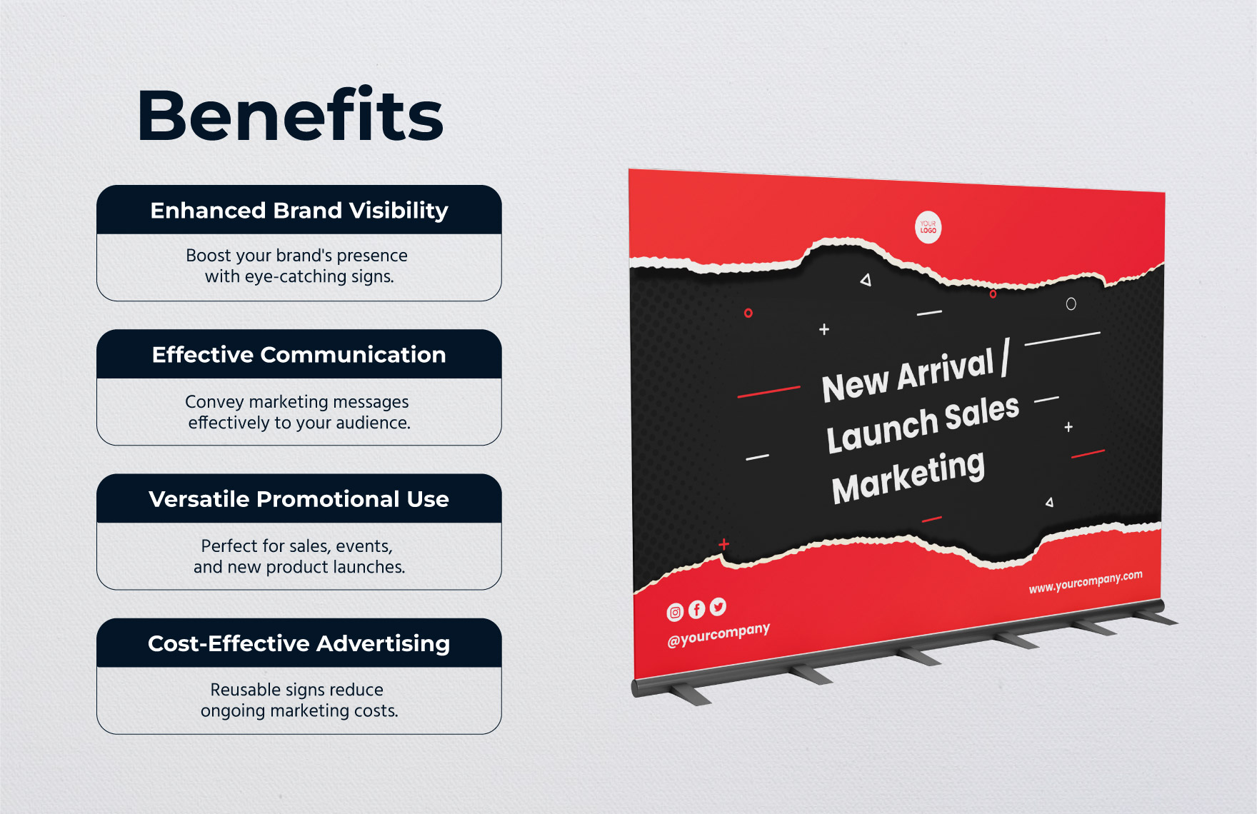 New Arrival or Launch Sales Marketing Sign Template