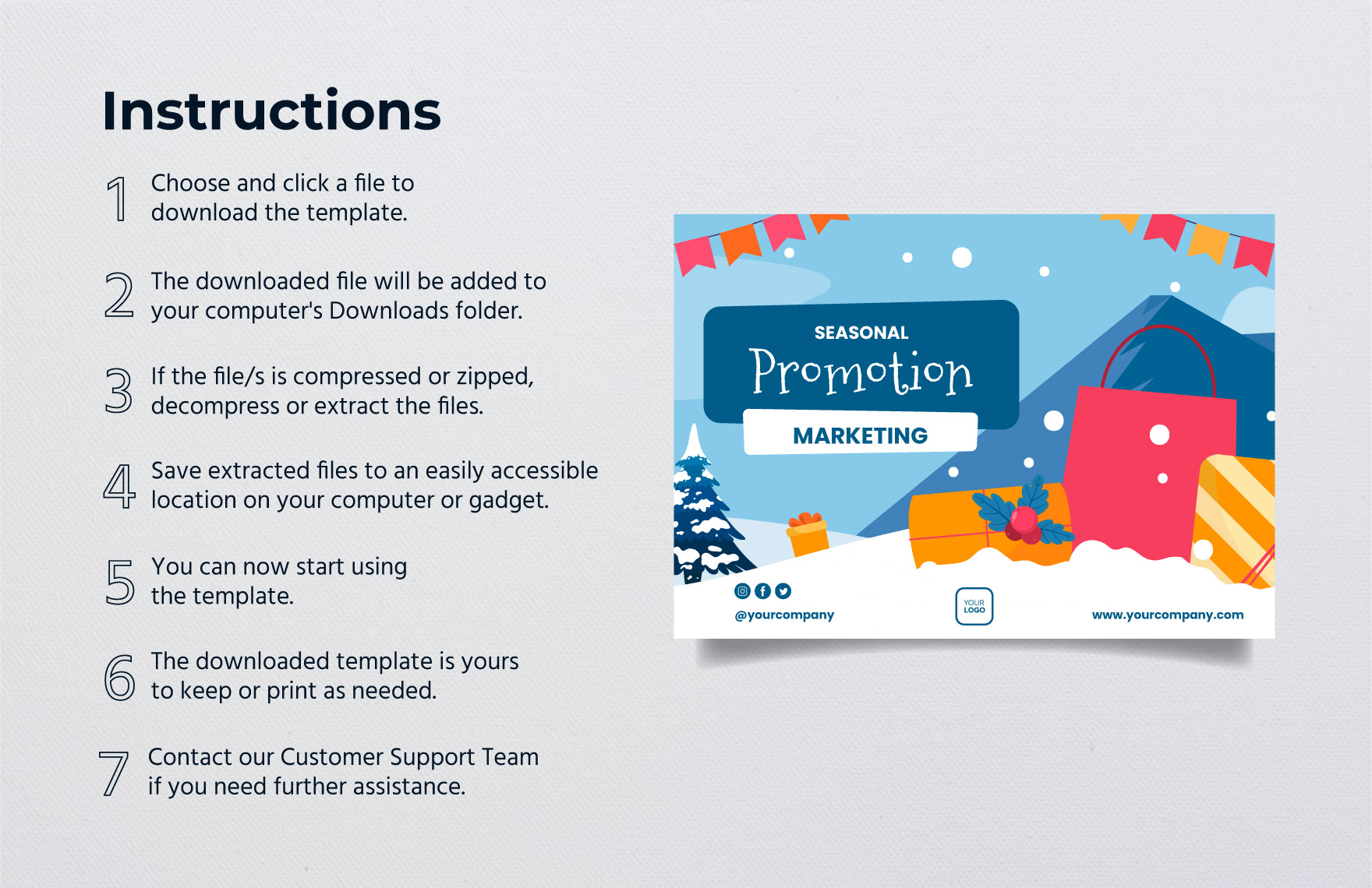 Seasonal Promotion Marketing Sign Template