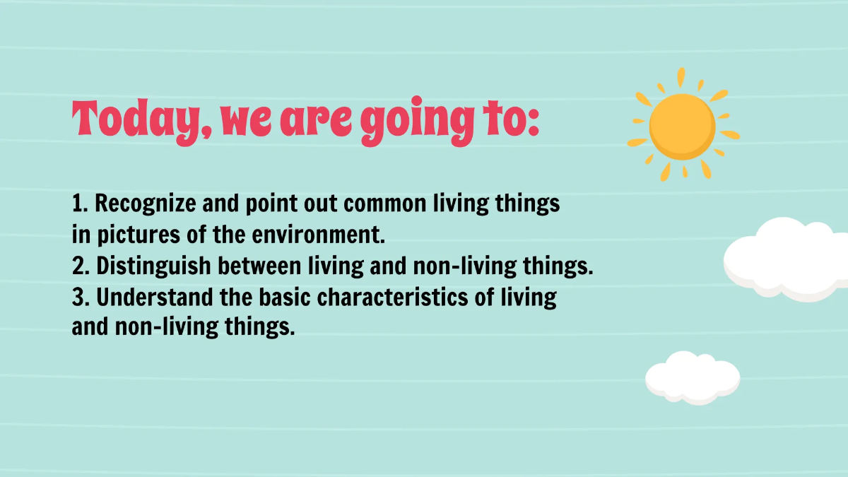 Free Living and Non-living Things Template to Edit Online
