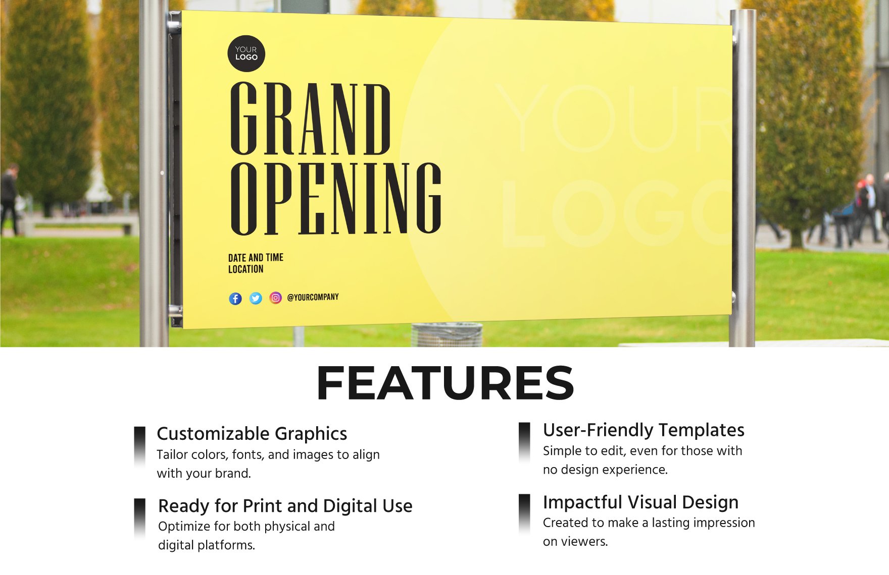 Grand Opening Announcement Marketing Sign Template