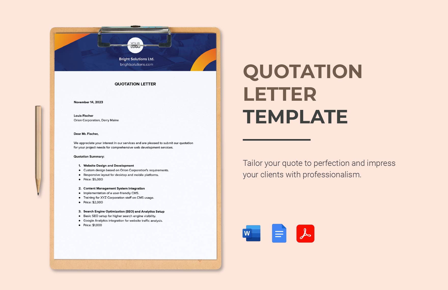 Free Quotation Letter Template