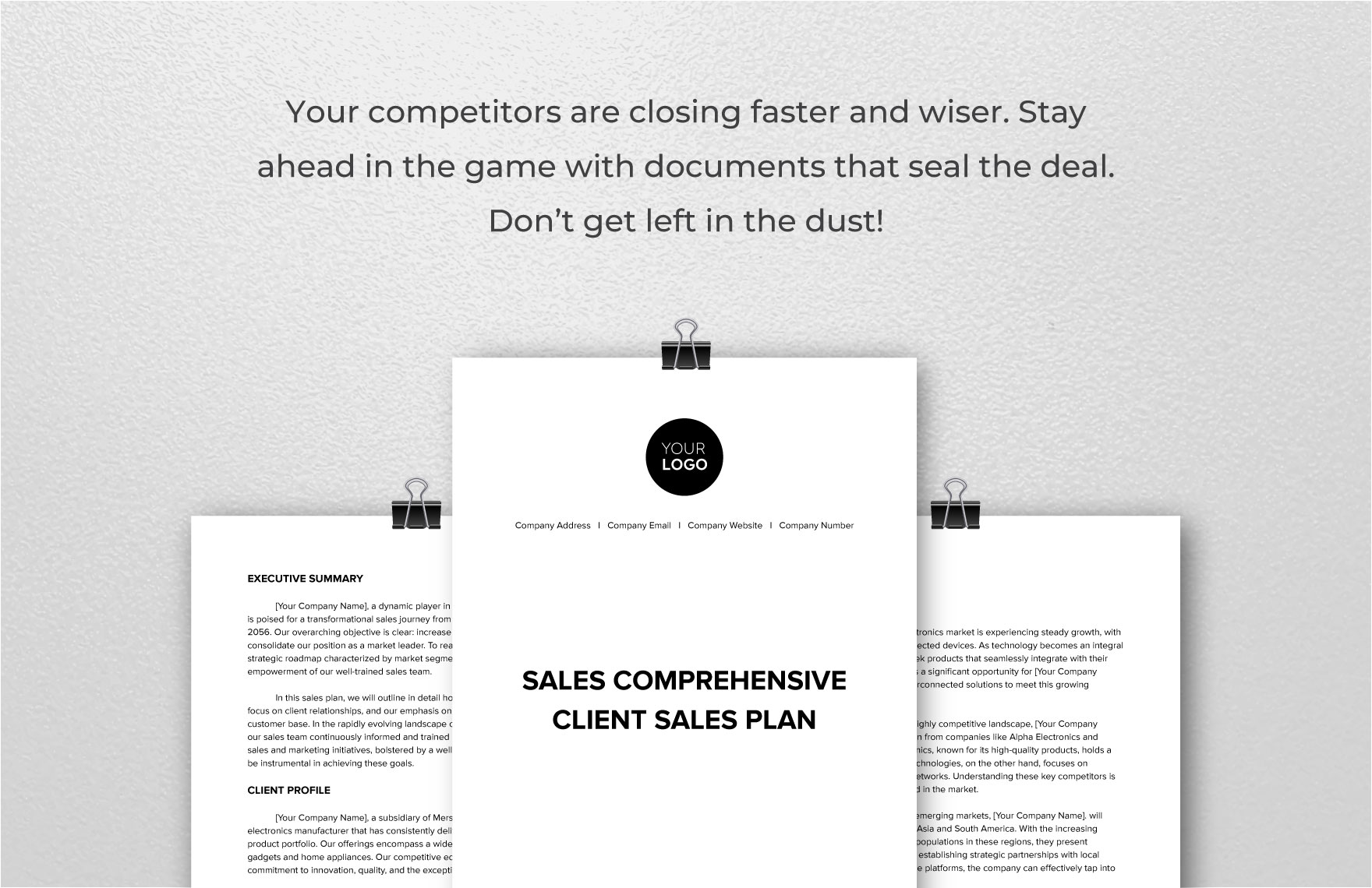 Sales Comprehensive Client Service Plan Template