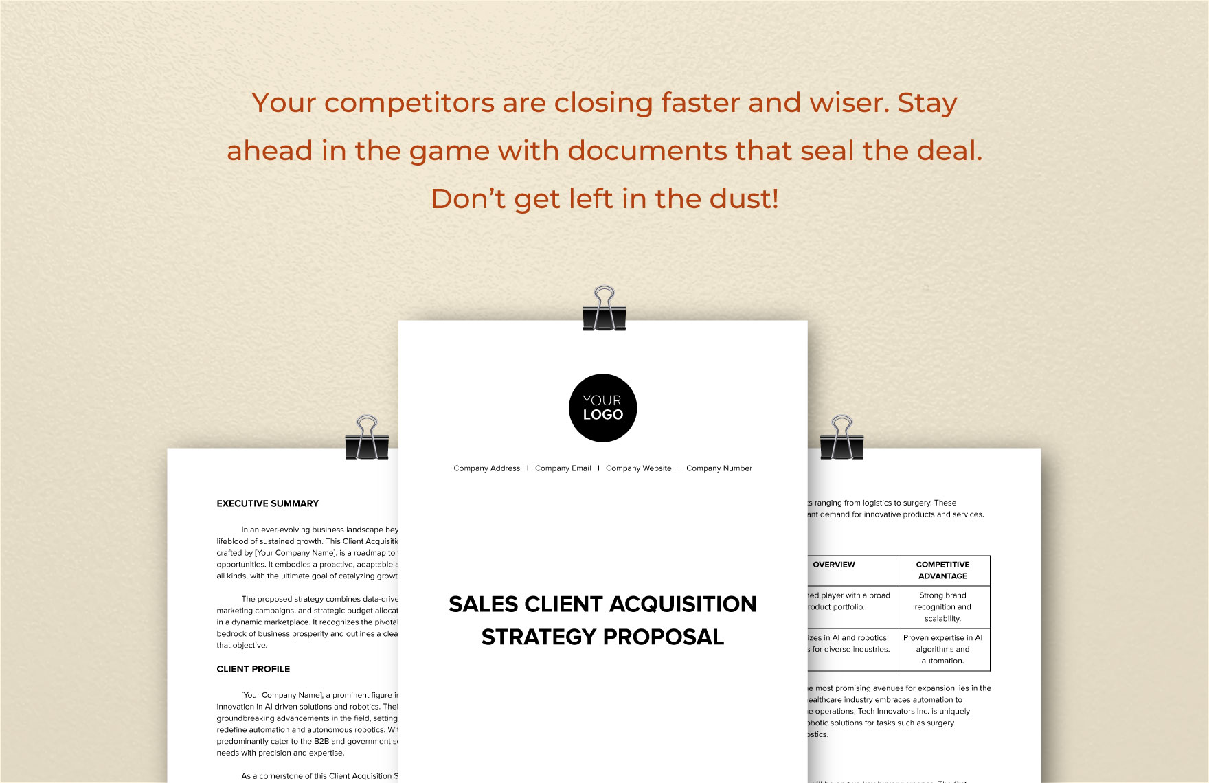 Sales Client Acquisition Strategy Proposal Template