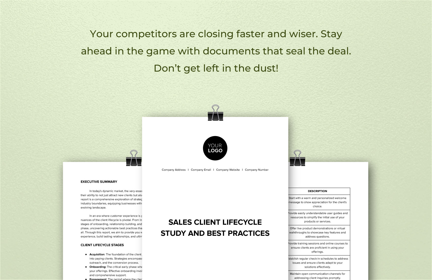 Sales Client Lifecycle Study And Best Practices Template In PDF Word 