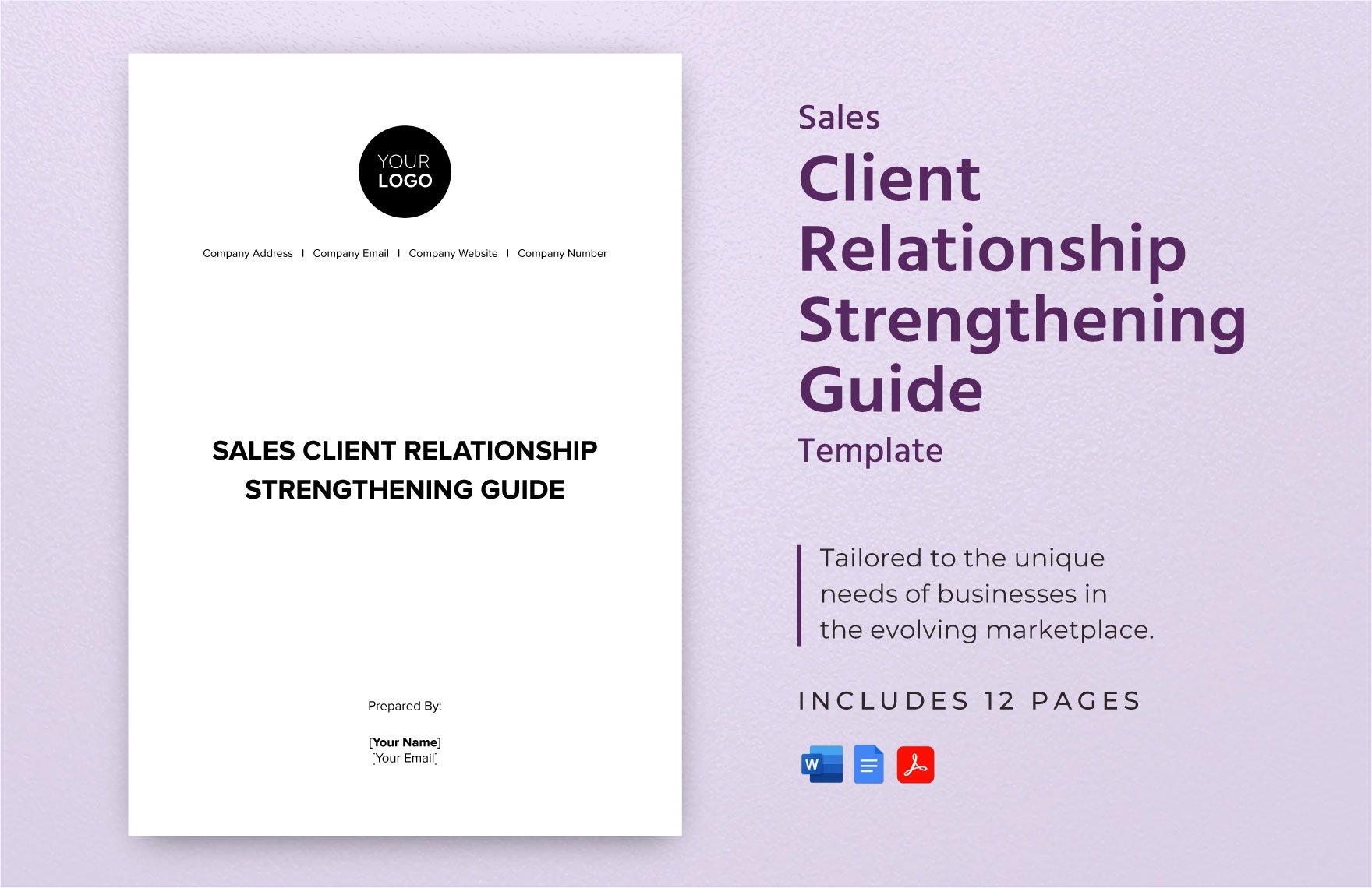 Sales Client Relationship Strengthening Guide Template in Word, Google Docs, PDF