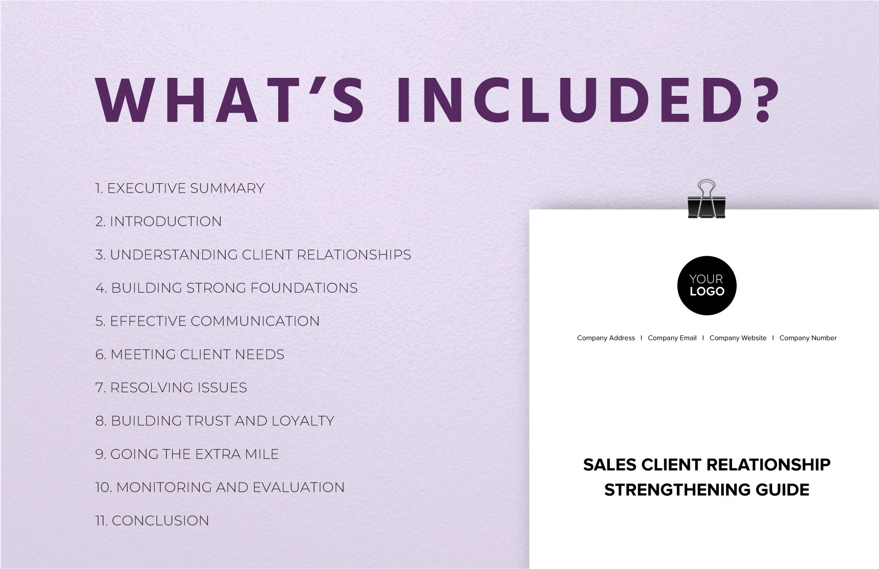 Sales Client Relationship Strengthening Guide Template