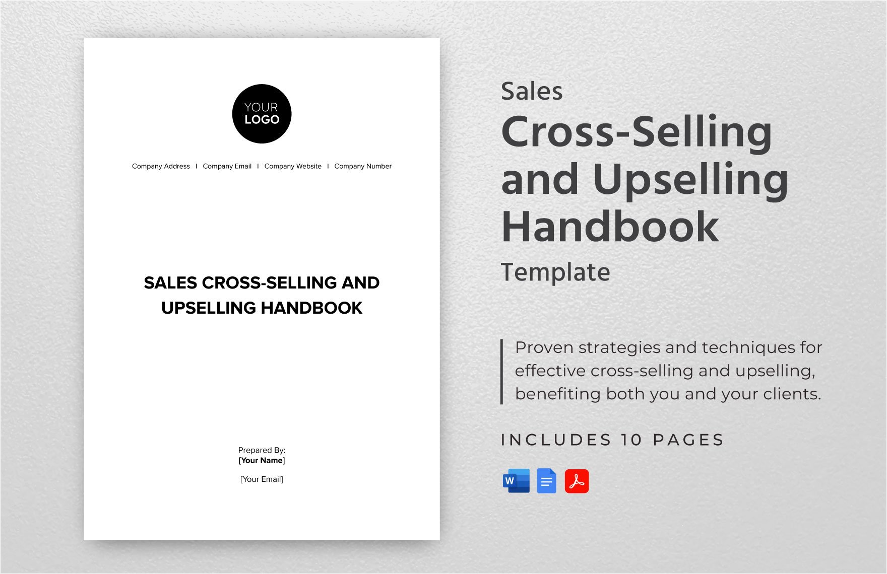 Sales Cross-Selling and Upselling Handbook Template in Word, Google Docs, PDF