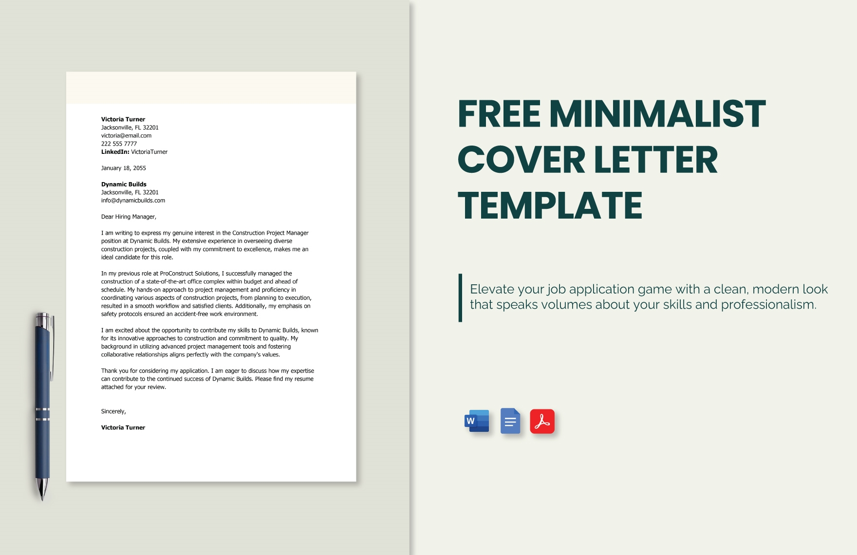 Free Minimalist Cover Letter Template - Download in Word, Google Docs ...