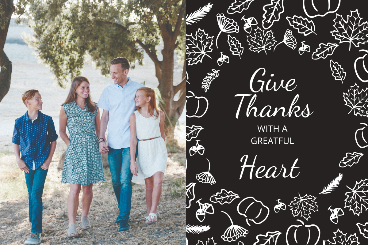 Family Thanksgiving Postcard Template