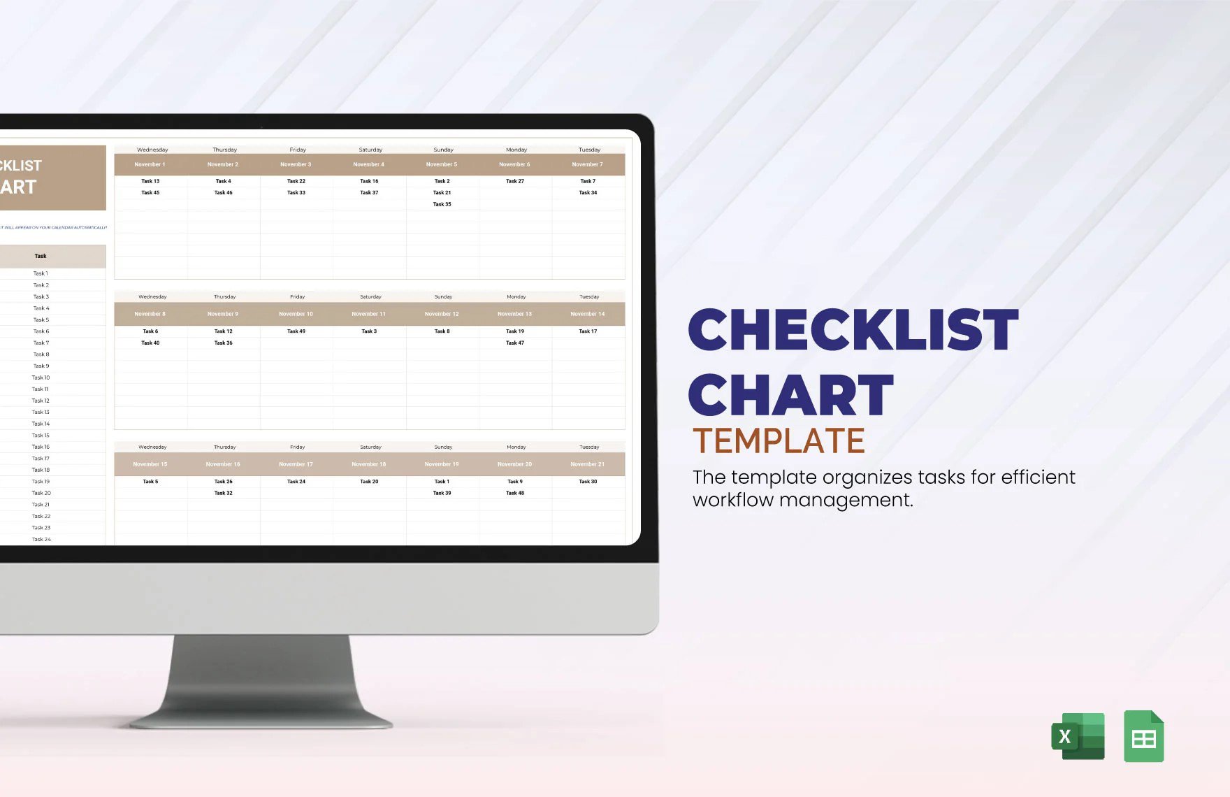 Free Checklist Chart Template in Excel, Google Sheets