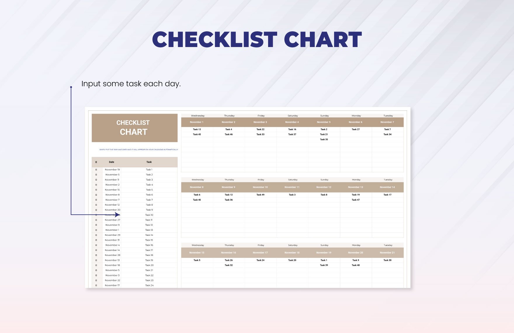 Checklist Chart Template