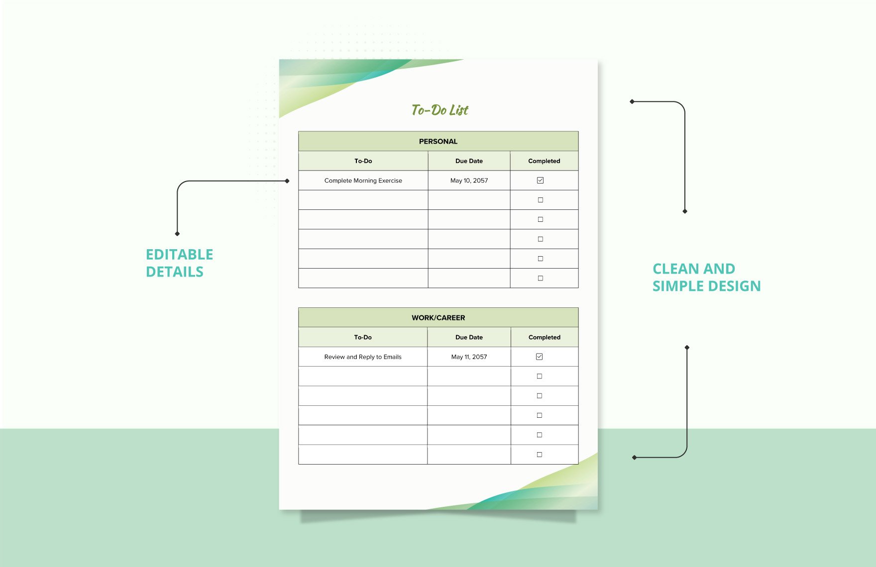 To Do List with Checkbox Template