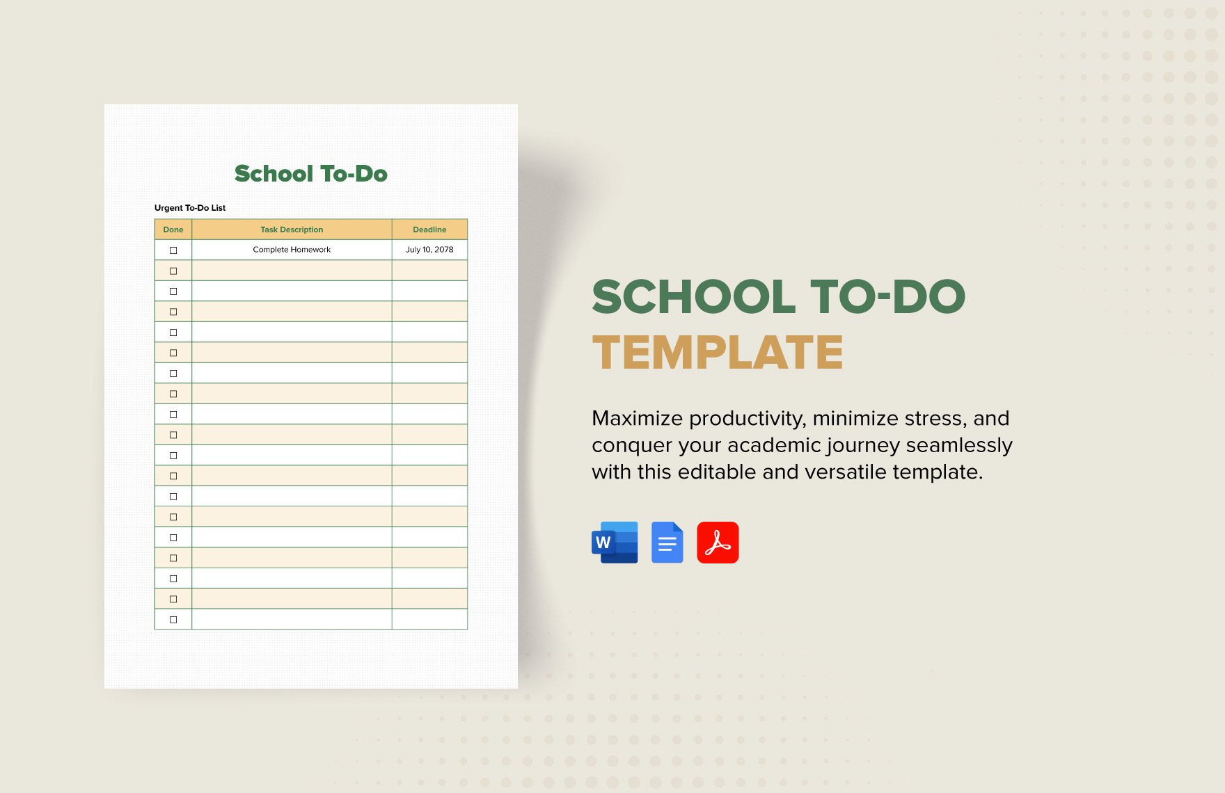 School To-Do Template