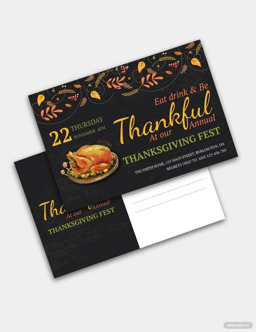 Thanksgiving Fest Postcard Template