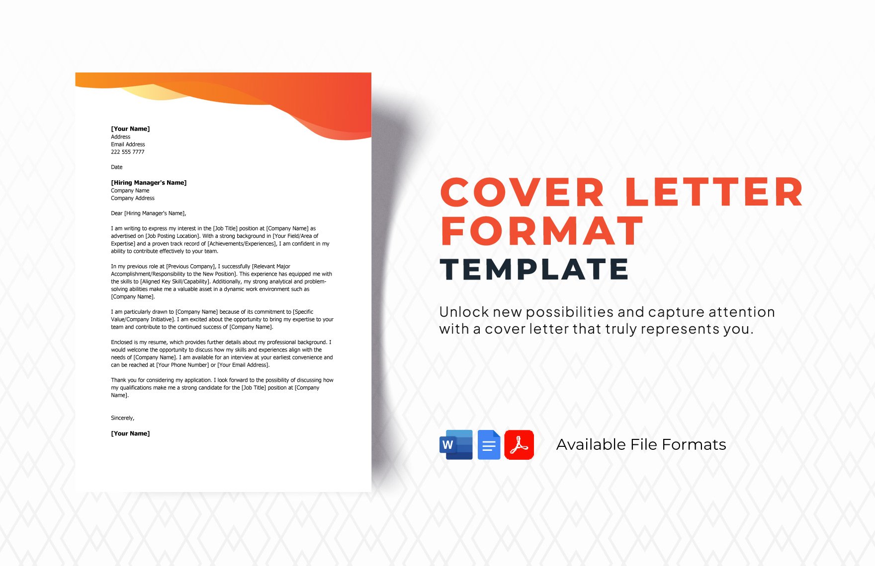 Cover Letter Format Template
