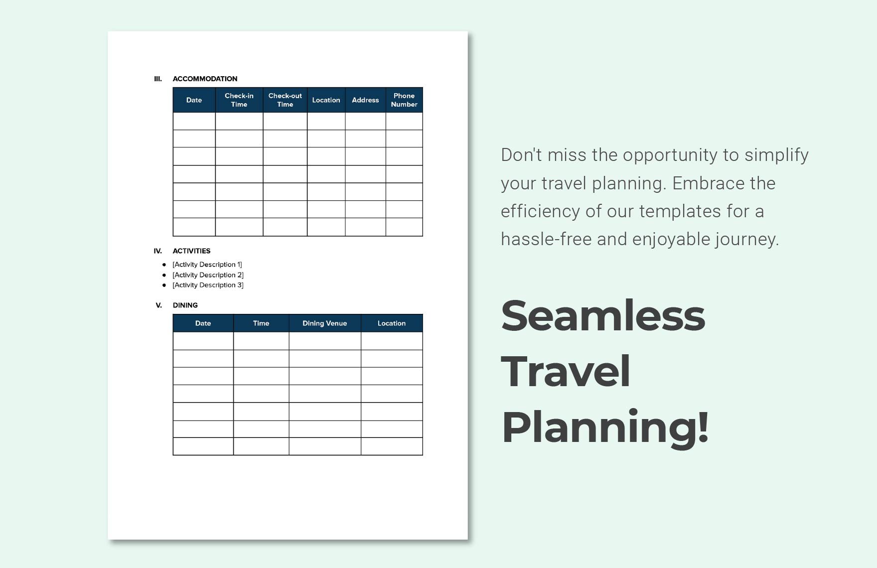 Travel Checklist Template