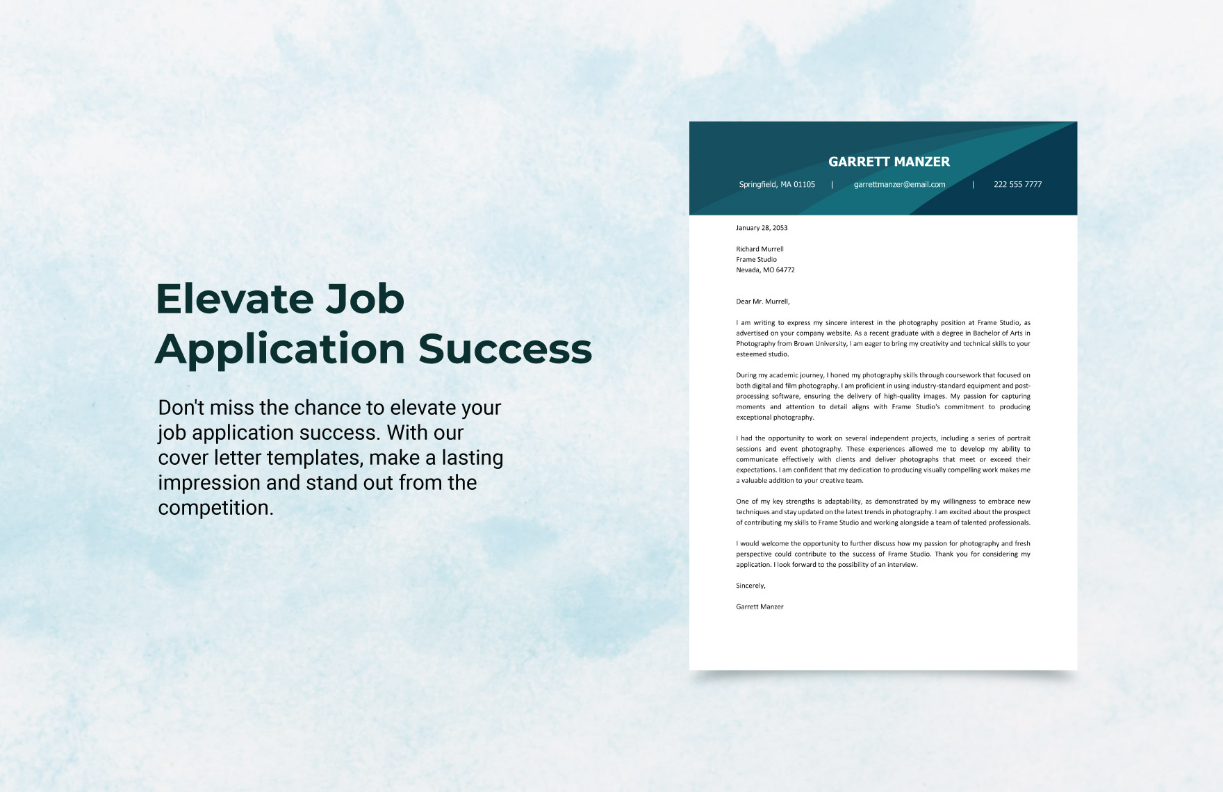 Freshers Cover Letter Template