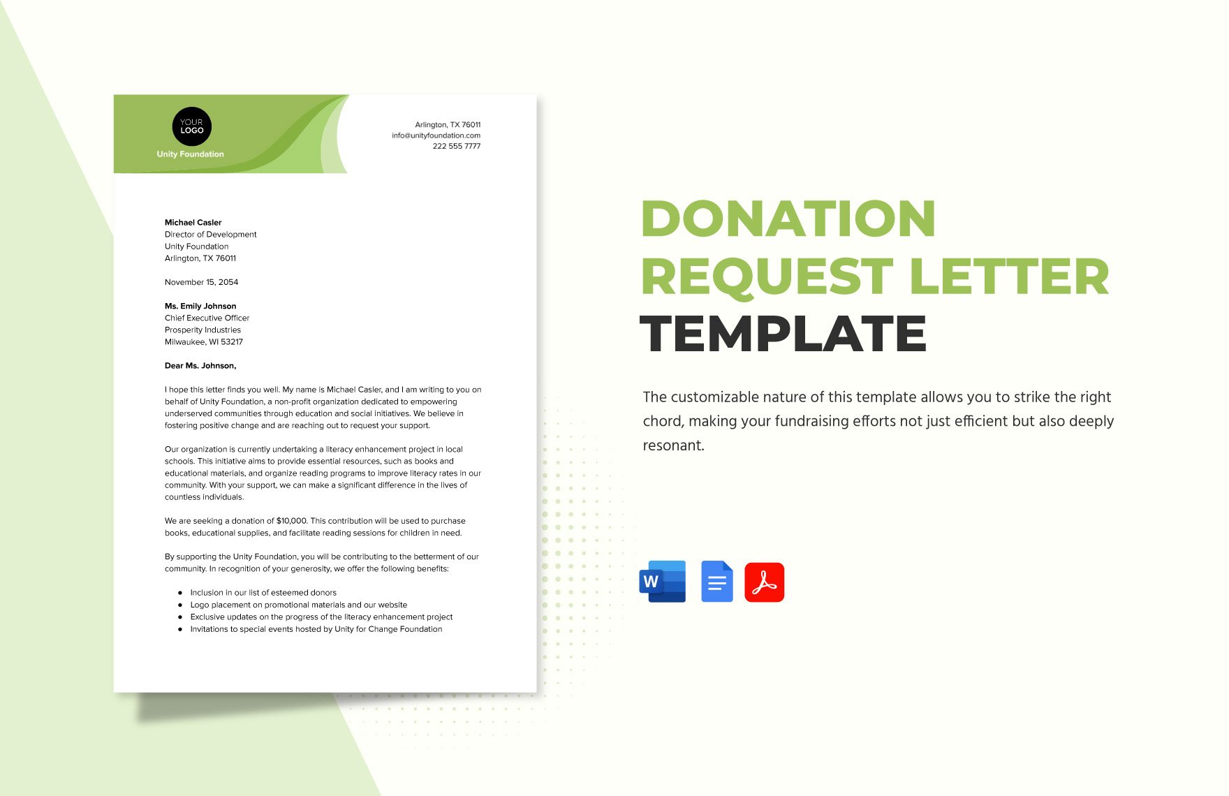 Donation Request Letter Template