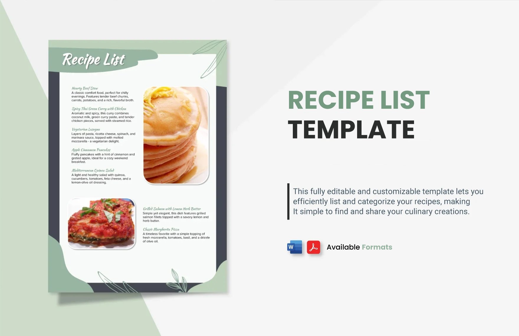 Free Recipe List Template in Word, PDF