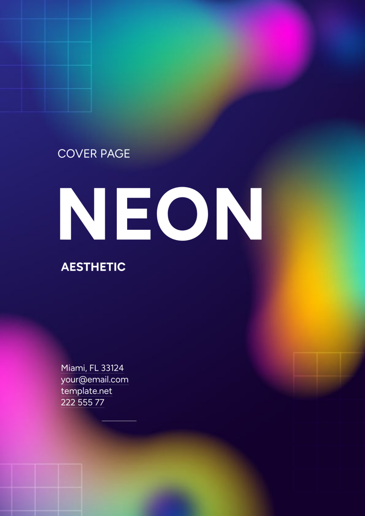 Neon Aesthetic Cover Page Template