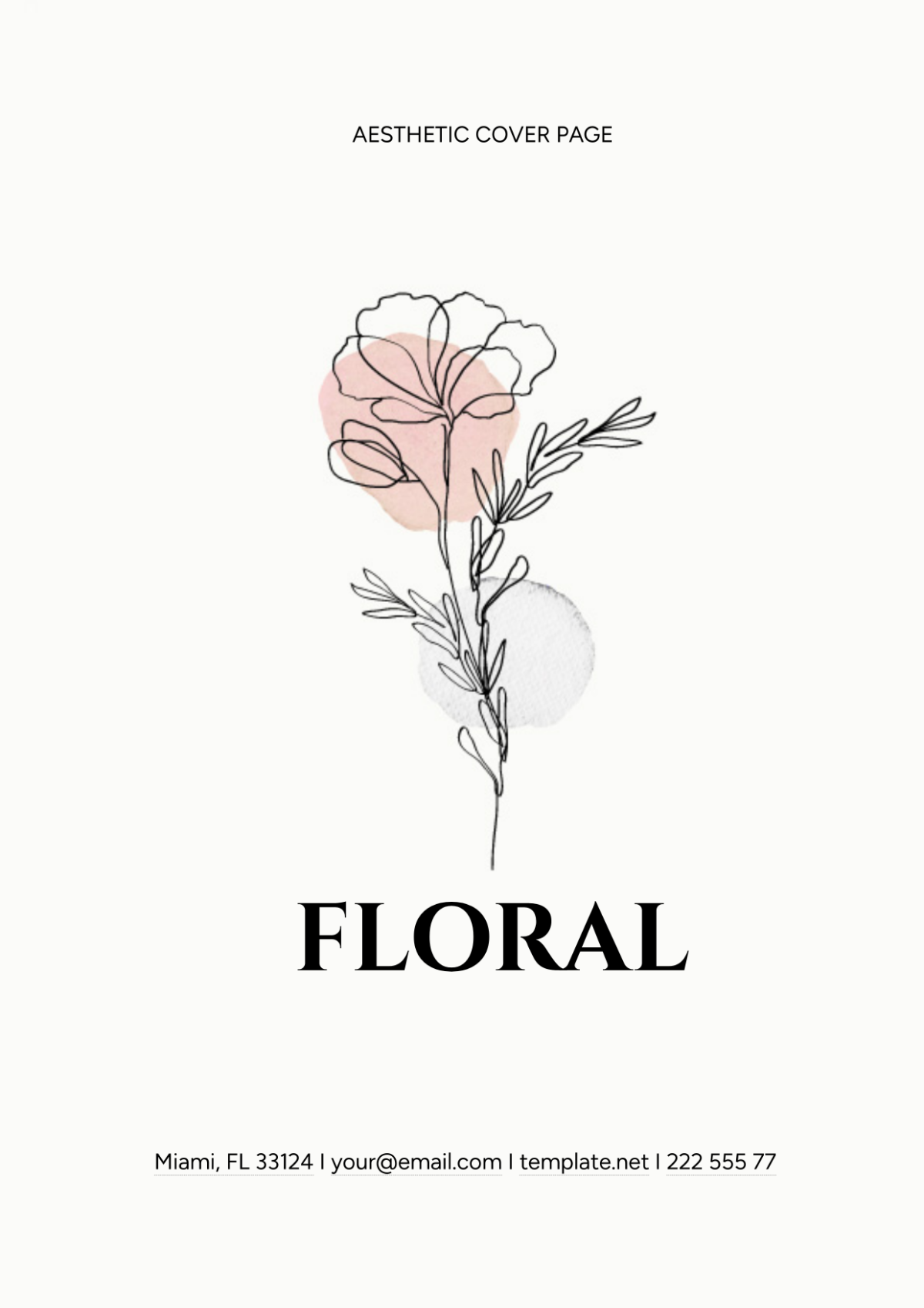 Floral Aesthetic Cover Page Template