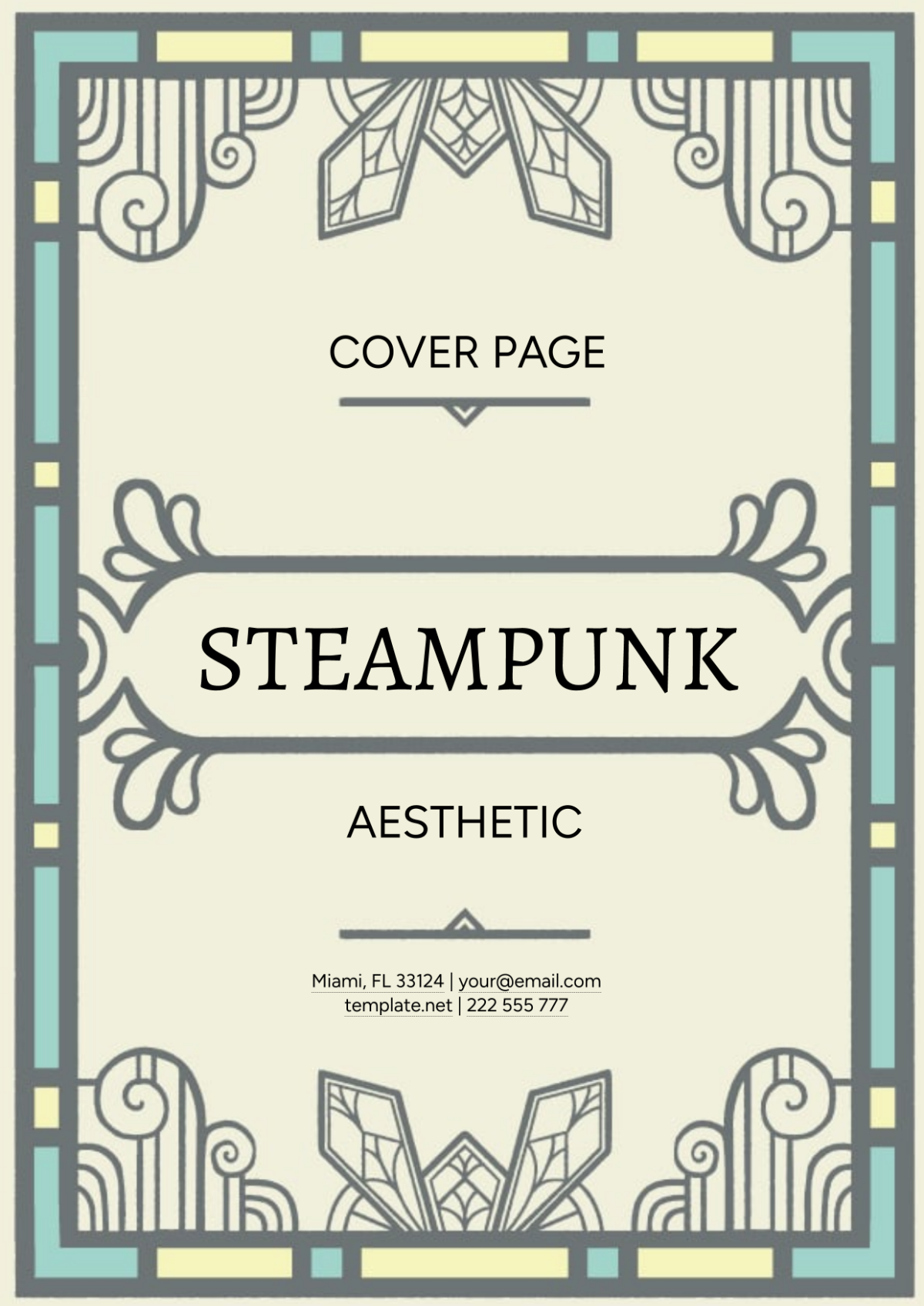 Steampunk Aesthetic Cover Page Template