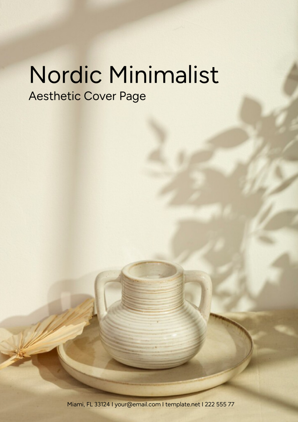 Nordic Minimalist Aesthetic Cover Page Template