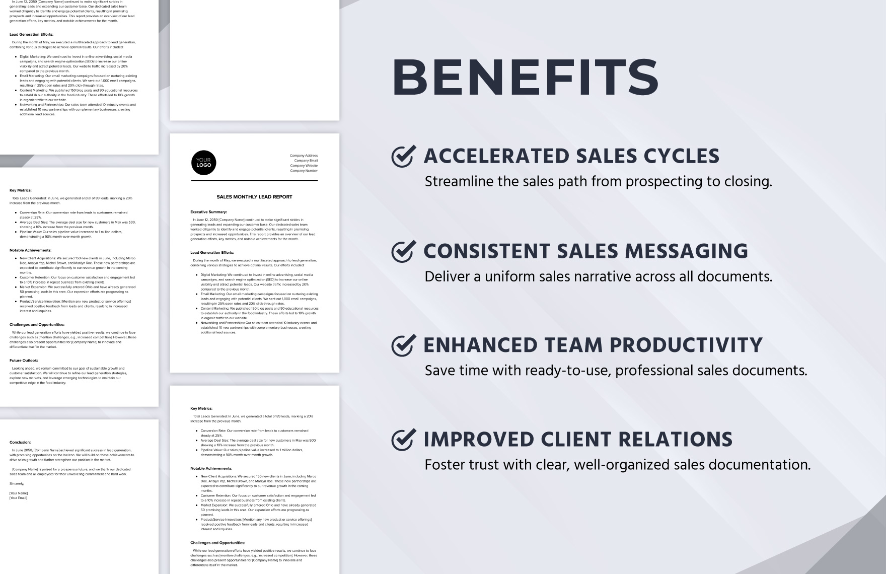 Sales Monthly Lead Report Template
