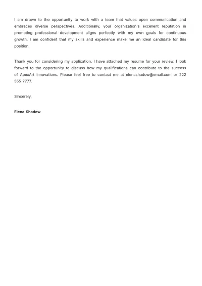 Free Team Leader Letter Of Interest Template to Edit Online