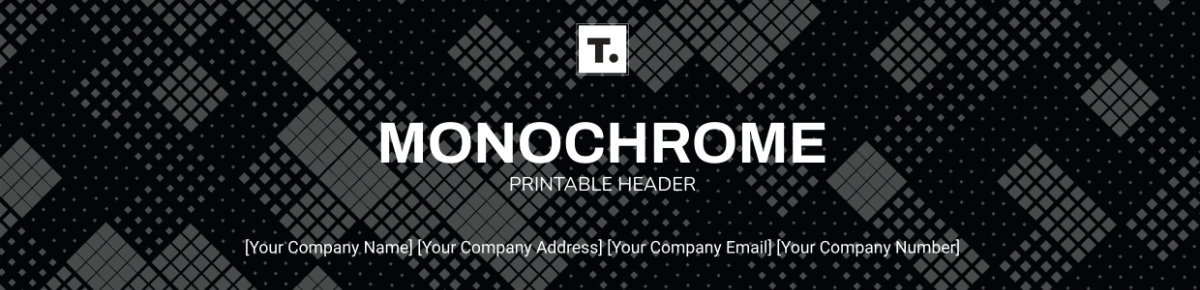 Monochrome Printable Header