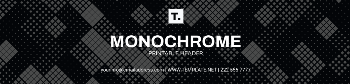 Monochrome Printable Header